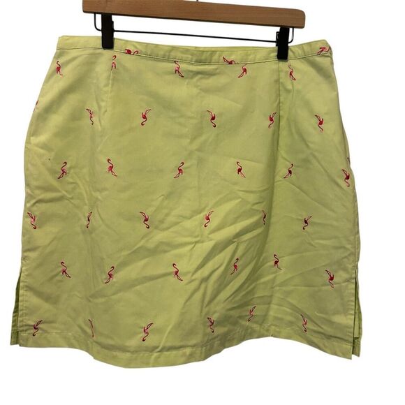 Karen Scott Sport Skort Womens 18 Flamingo Embroidered Zip Summer Casual golf - Picture 1 of 11